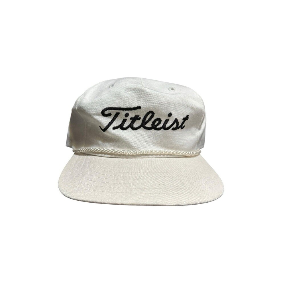 Vintage Titleist Texace Hat Rope Brown Leather Strap Back Made USA Golf
